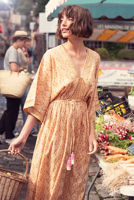 DRESS BLOCKPRINT SOFT CAMEL 4