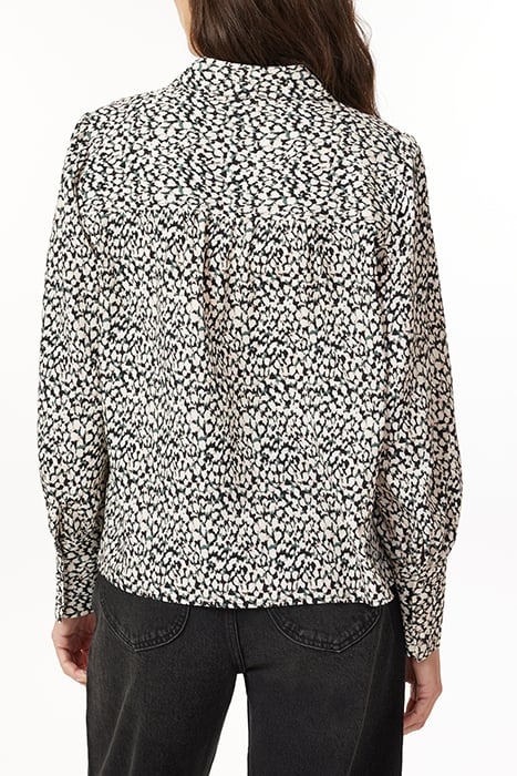 BUTTON UP WITH GATHERS ABSTRACT DOTS 2