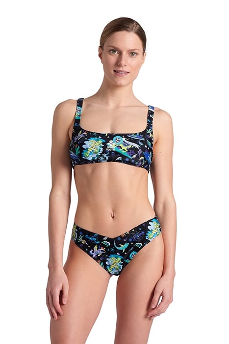 WOMEN'S ARENA FUN PLANET BIKINI BRALETTE BLACK-MULTI 1