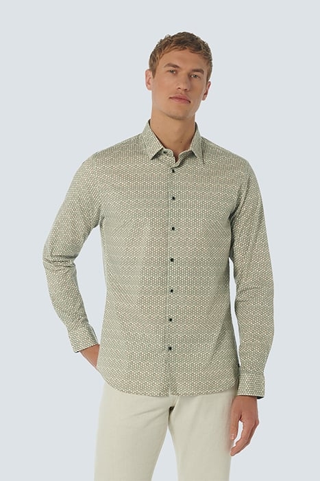 SHIRT STRETCH ALLOVER PRINTED OFFWHITE 1