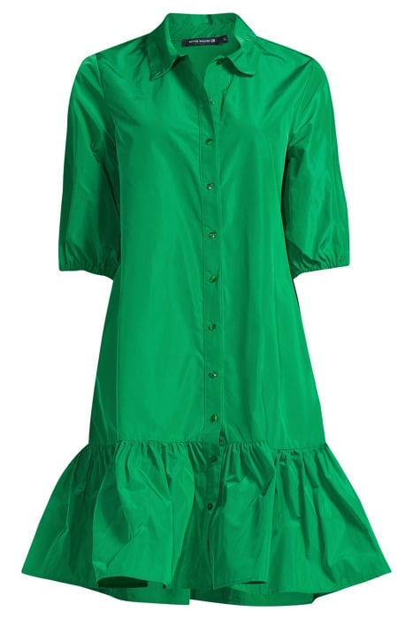 BTDWN ELBOWSL DRESS VOLANT HEM GREEN 3