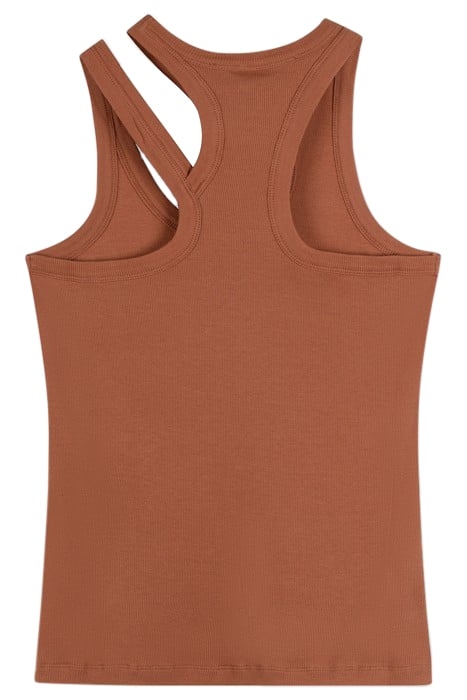CUT OUT TANK TOP RIB SADDLE BROWN 4