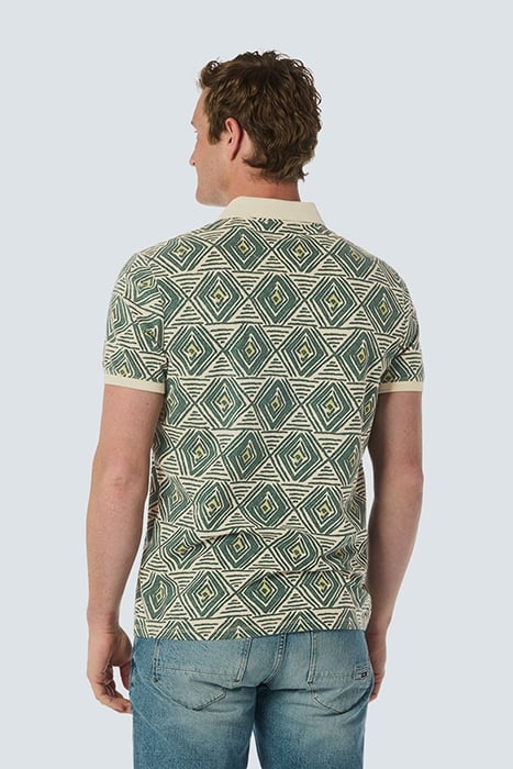 POLO PIQUE ALLOVER PRINTED STRETCH CEMENT 2