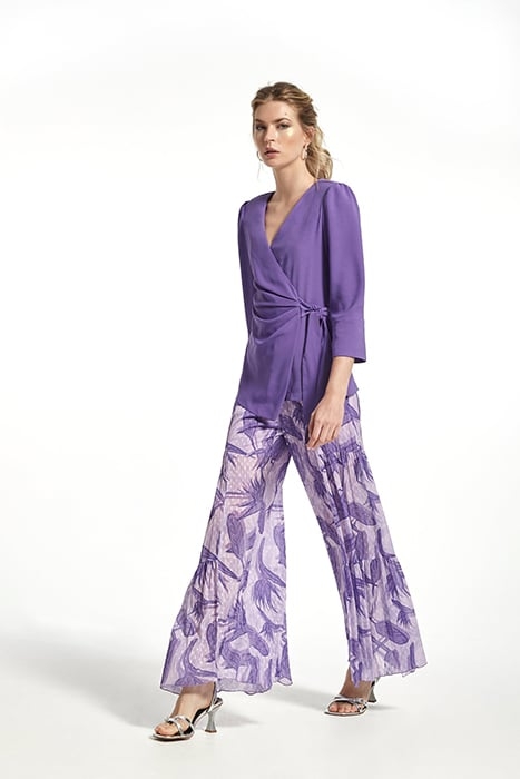 PRINTED PLUMETI GAUZE BARTO TROUSERS VIOLET 1
