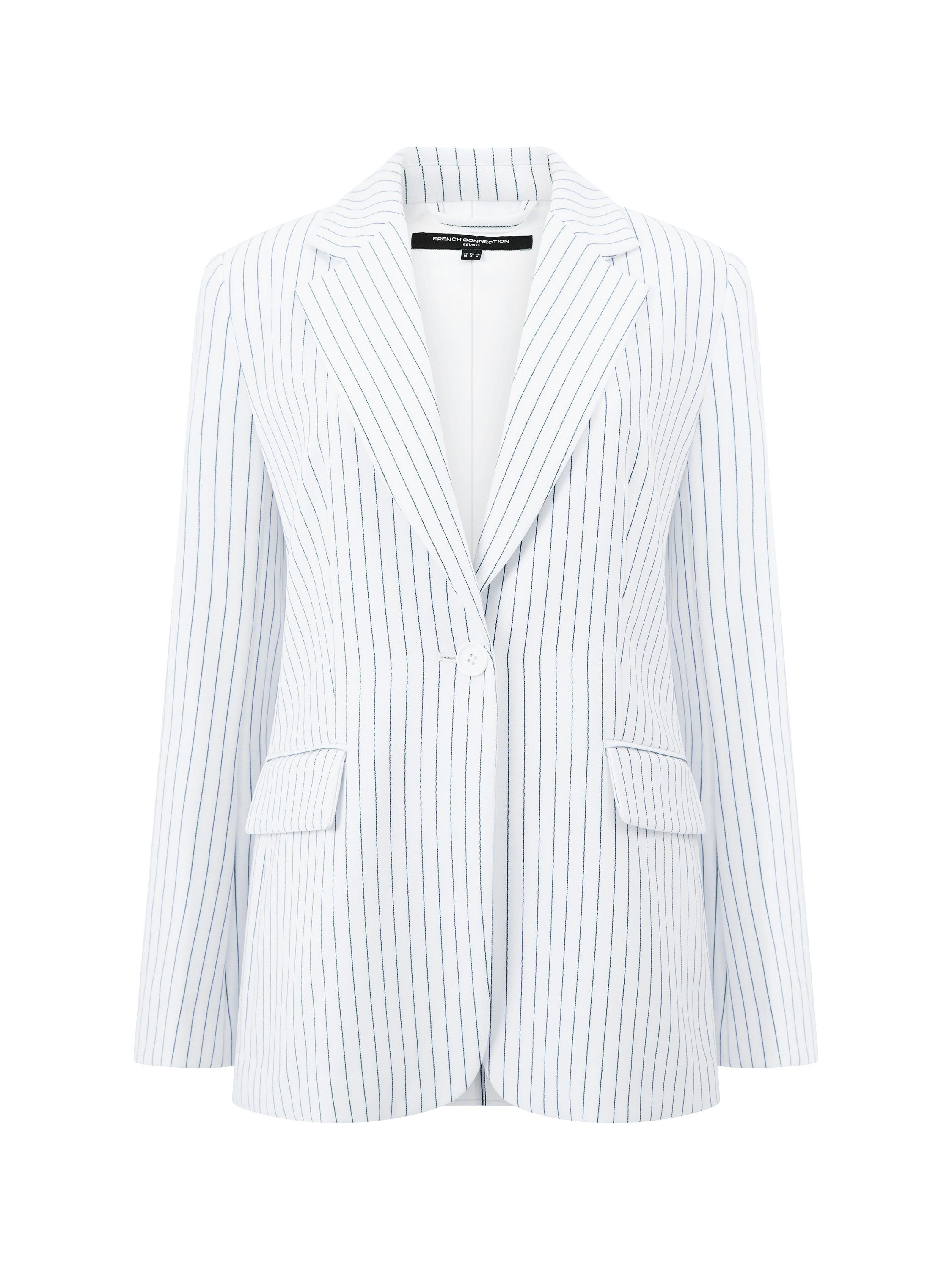 FRENCH CONNECTION WHISPER PINSTRIPE JACKET SUMMER WHITE/MARI 4