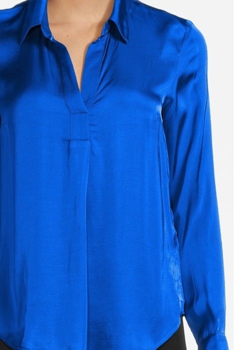 BLUE UNI SATIN BLOUSE LONG SLEEVES BLUE 4