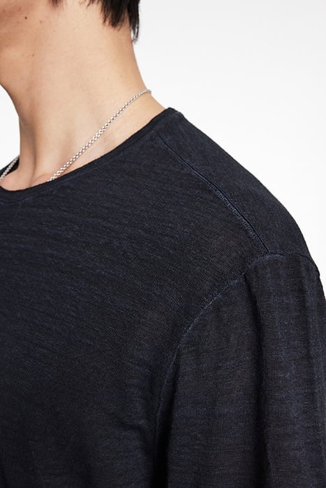 MOTT REGULAR FIT SS LINEN CREW WITH COLD IRON GREY 3