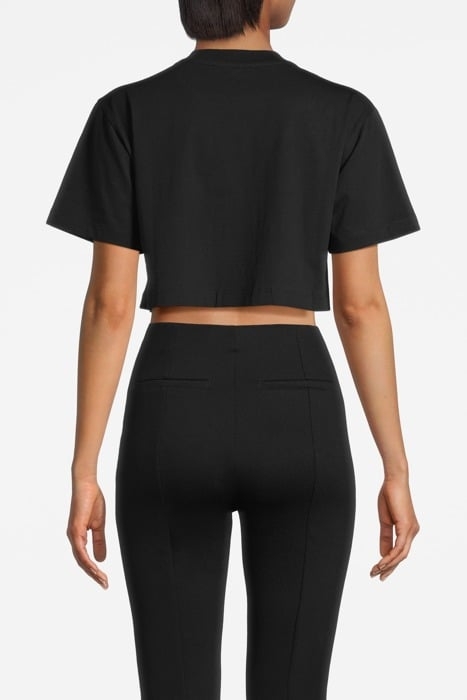 CROPPED PEACE & LOVE LOGO T-SHIRT BLACK 2