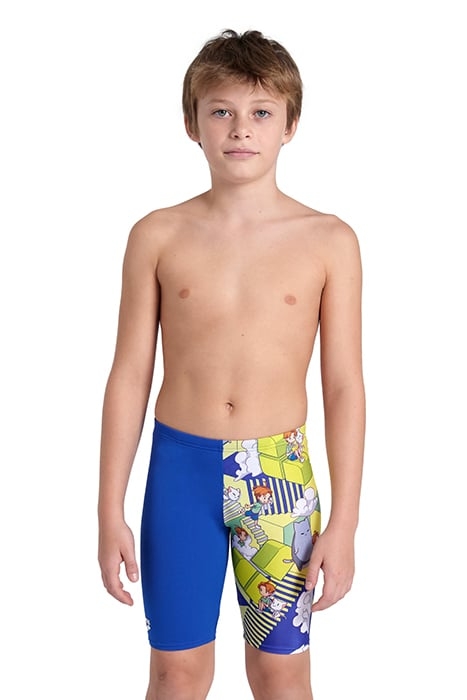 BOY'S ARENA FANTASIZE SWIM JAMMER MULTI GREY-ROYAL 1