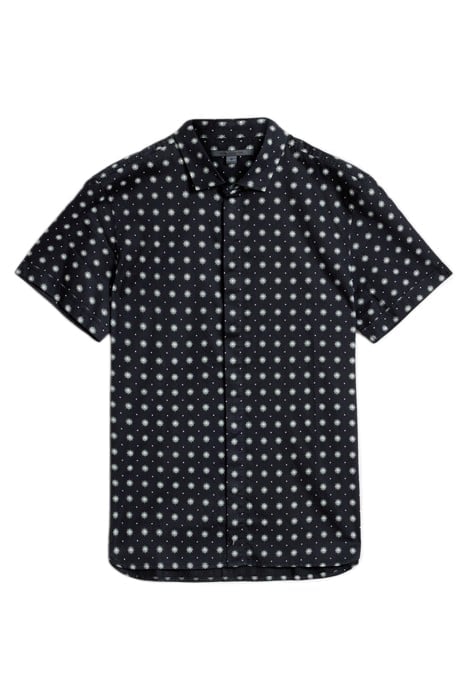 LOREN SHORT SLEEVE SHIRT WITH STARBURST BLACK WHITE 2