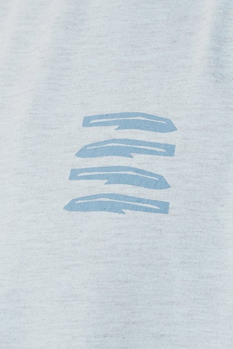 T-SHIRT CREWNECK PLACED PRINTS GARMENT DYED MELANGE SKY 6