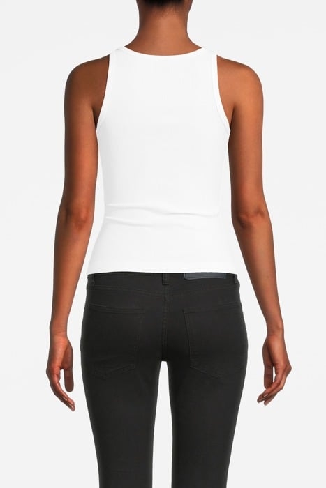 LOGO PATCH COTTON TANK TOP WHITE 2