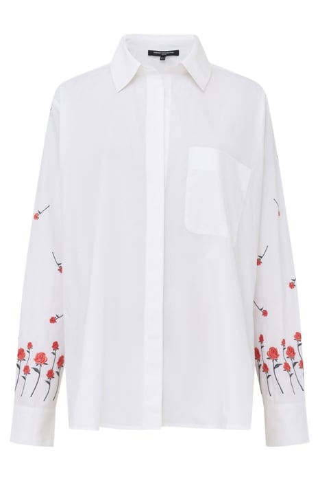 FRENCH CONNECTION RHODES EMBROIDERED SHIRT SHIRT LINEN WHITE 3