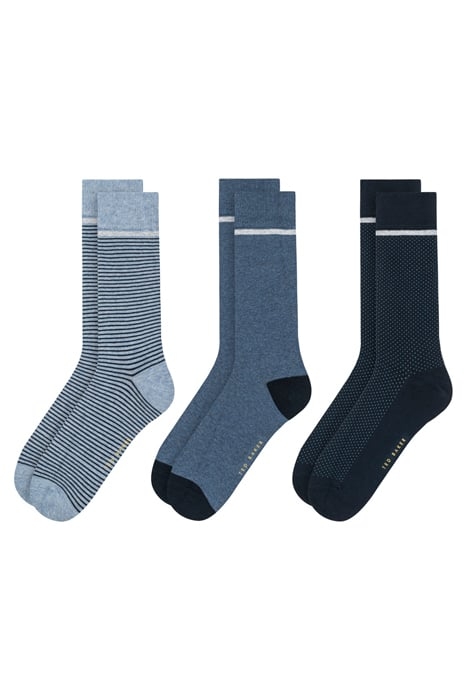 3PK MENS NON TERRY CREW BLUE 1