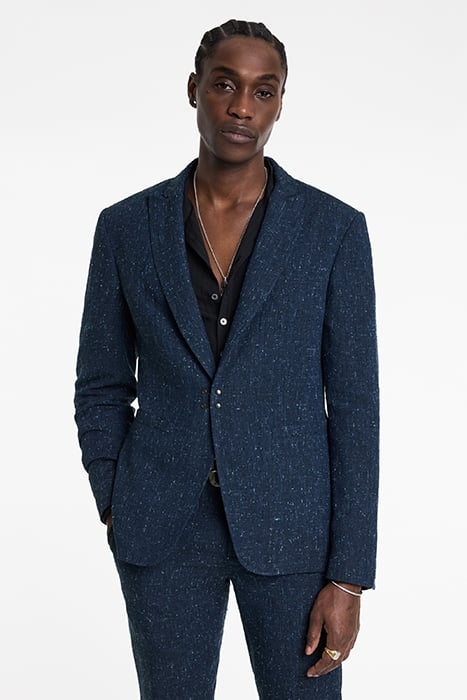 PEAK LAPEL ONE HOOK EYE JACKET DEEP BLUE 1