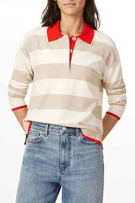 POLO SWEATER OATMEAL/SUGAR SWIZZLE 6