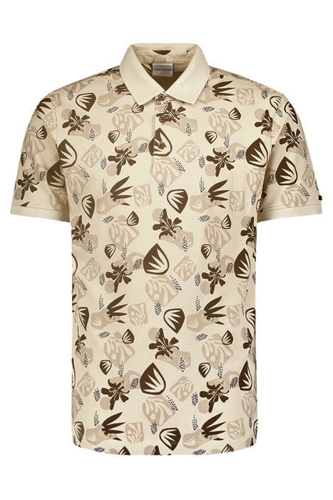 POLO PIQUE ALLOVER PRINTED GARMENT DYED STRETCH CEMENT 4