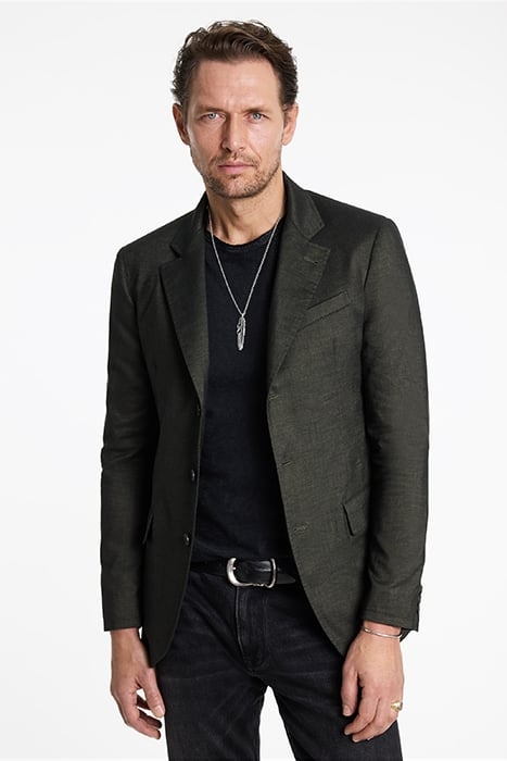 NOTCH LAPEL JACKET WITH FLAP HIP POCKETS KELP 1