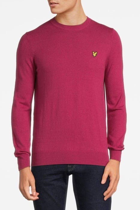 COTTON MERINO CREW NECK JUMPER RICH BURGUNDY 1