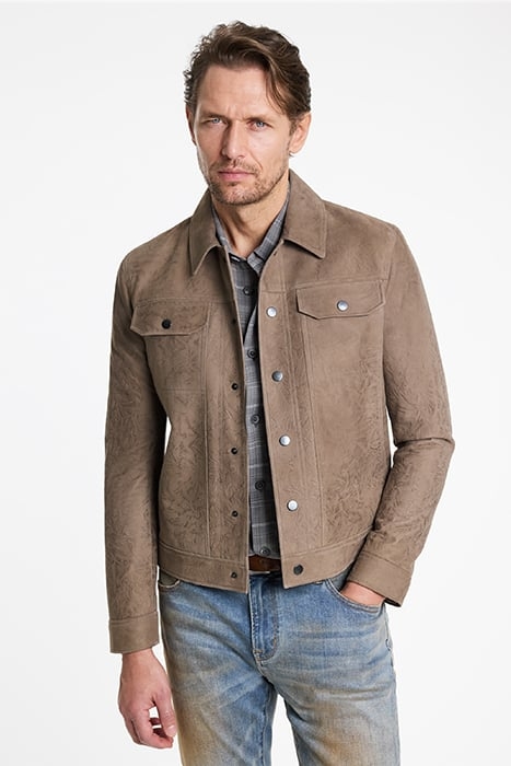 LEATHER JACKET WITH FRONT STITCH DETAIL PAVEMENT 1