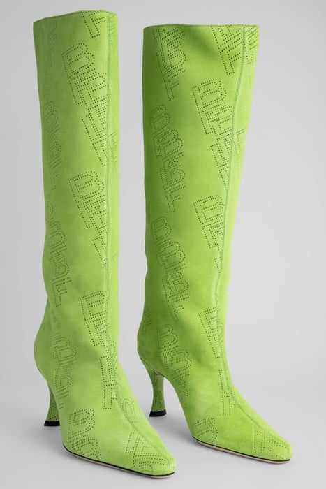 STEVIE 42 BRIGHT GREEN PERFORATED SUEDE LEATHER GREEN 2