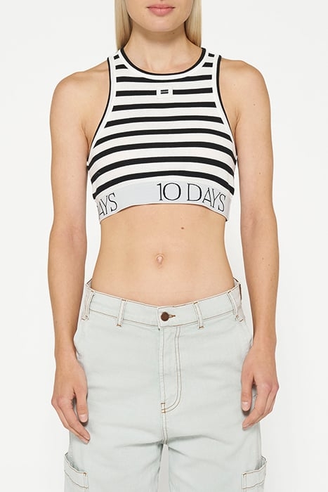 TOP RIB STRIPE ECRU/BLACK 1