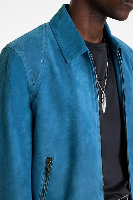 SHOULDER B C DETAILED ZIP CLOUSRE LEATHE BLUE STEEL 3