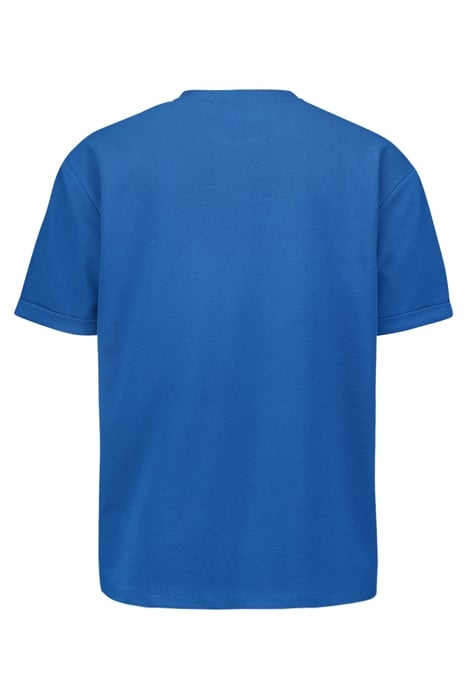 T-SHIRT CREWNECK SOLID JACQUARD COBALT 5