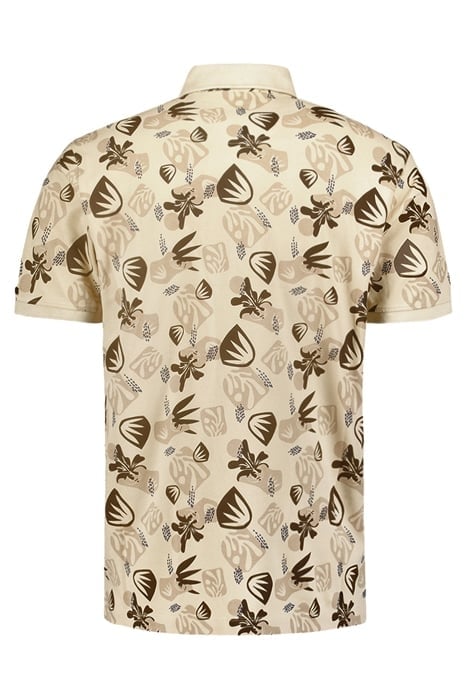 POLO PIQUE ALLOVER PRINTED GARMENT DYED STRETCH CEMENT 5