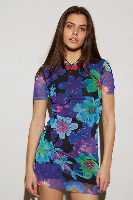 XANDRA SHORT MESH DRESS GREEN 1