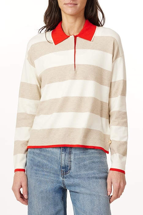 POLO SWEATER OATMEAL/SUGAR SWIZZLE 1