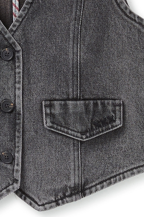 CROP DENIM VEST DARK SLATE 6