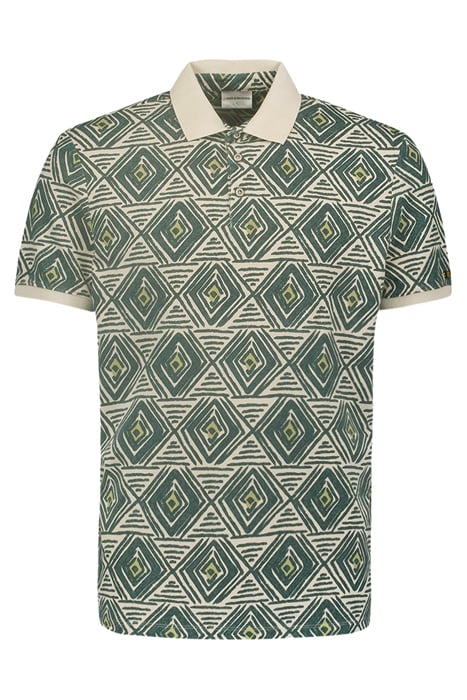 POLO PIQUE ALLOVER PRINTED STRETCH CEMENT 4