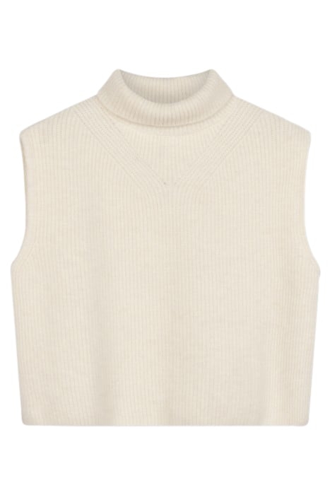 SHORT SOFT KNIT SWEATER ECRU 2