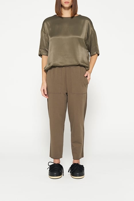 SATIN TEE DARK MOSS 2