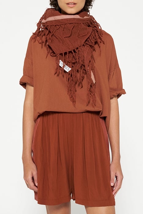 WOOL SCARF SADDLE BROWN 2