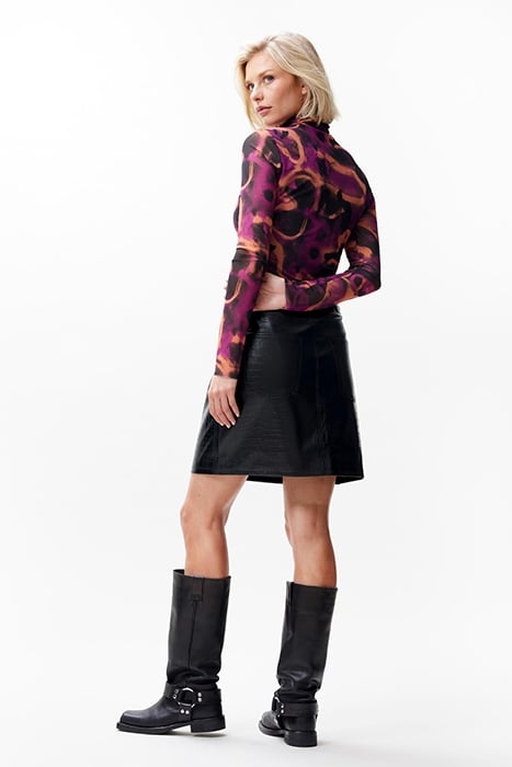 VEGAN LEATHER SKIRT BLACK 3