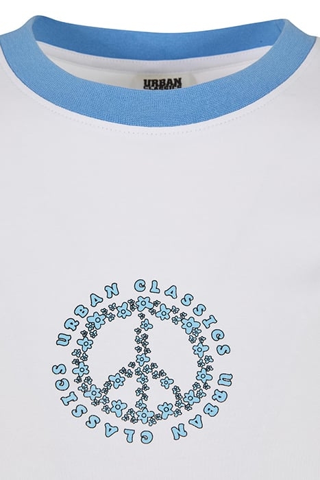 LADIES STRETCH JERSEY CROPPED TEE WHITE/HORIZONBLUE 8