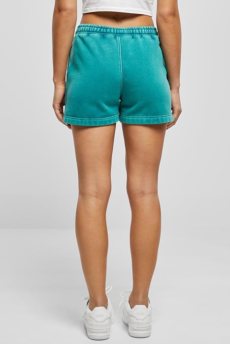 LADIES STONE WASHED SHORTS WATERGREEN 2
