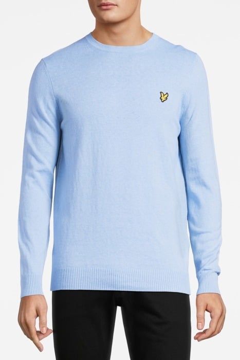 COTTON MERINO CREW JUMPER LIGHT BLUE 1