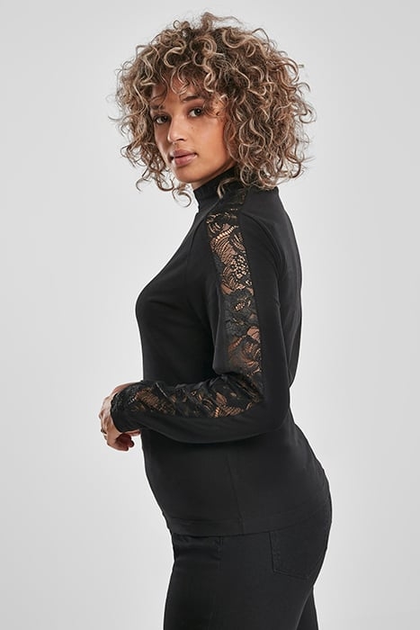 LADIES LACE STRIPED LS BLACK 7