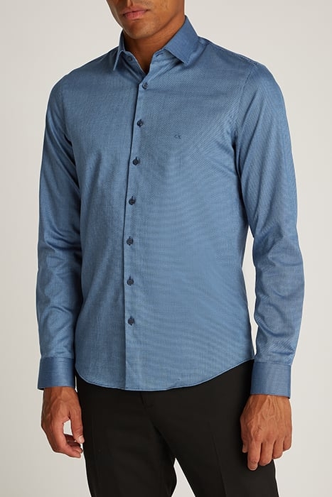 NON IRON TEXTURE SLIM FIT SHIRT MEDIEVAL BLUE 1