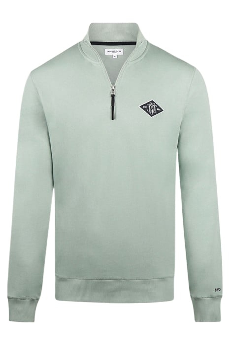 ZIP MOCK SWEATSHIRT ICE GREEN 4