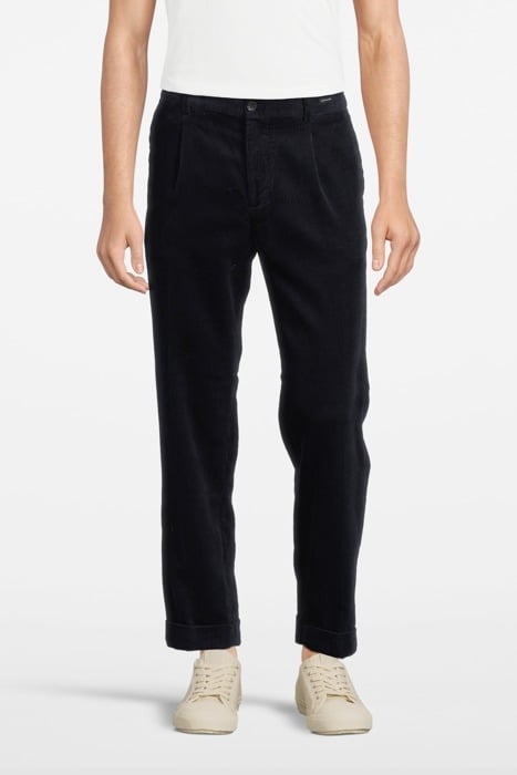 BLAKE - PLEATED CORDUROY PANT WITH FIXED TURN-UP NIGHT 1