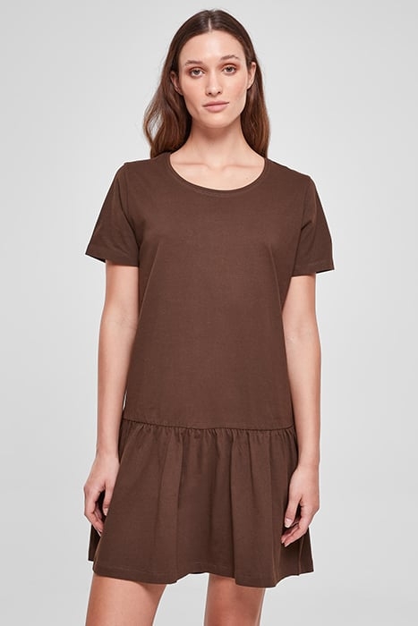 LADIES VALANCE TEE DRESS BROWN 1