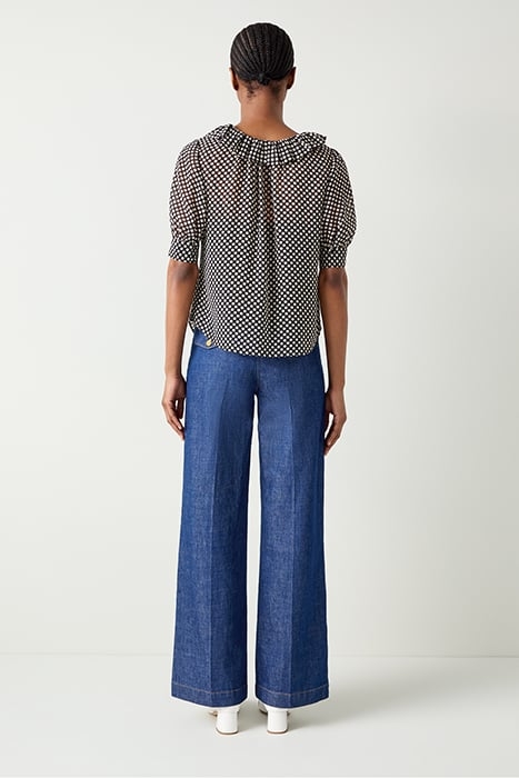 COCO POLKA BLOUS BLACK/CREAM 3