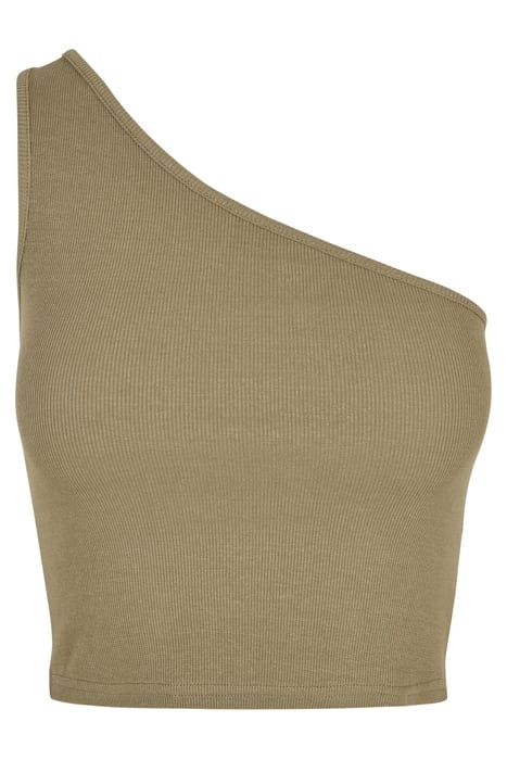 LADIES CROPPED ASYMMETRIC TOP KHAKI 4