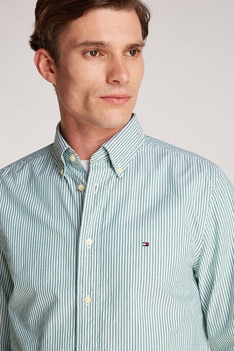 FLEX POPLIN CASUAL SHIRT RELAXED FIT GREEN/WHITE 6