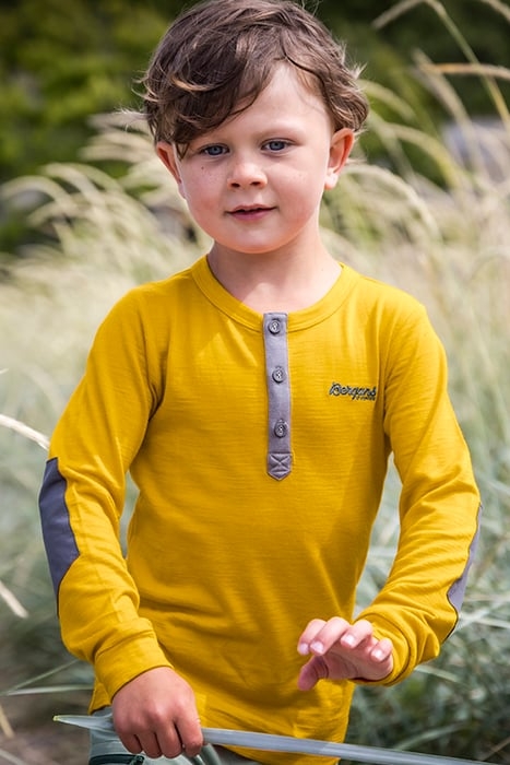 MYSKE WOOL KIDS SHIRT LIGHT GOLDEN YELLOW 2