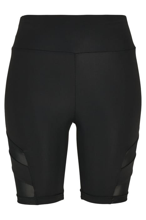 LADIES HIGH WAIST TECH MESH CYCLE SHORTS BLACK 4
